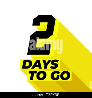 Due giorni per andare con lunga ombra su sfondo bianco. Illustrazione Vettoriale