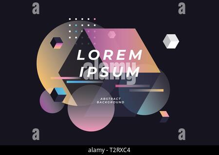 Abstract composizione geometrica sfondo con posto per il testo. Illustrazione Vettoriale