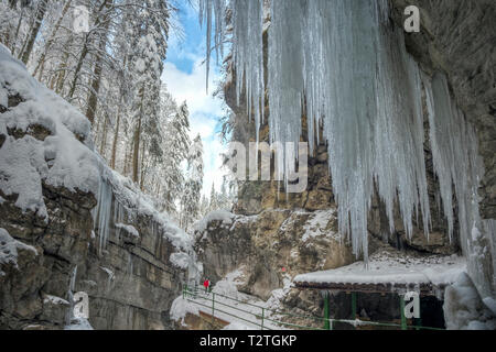 Germania, Allgau Alpi, Breitachklamm (Breitach river gorge) Foto Stock