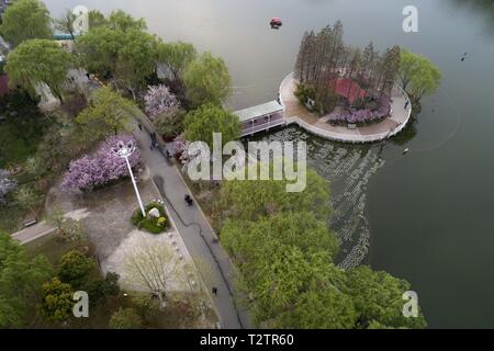 Huai'an, Cina. 4 Apr 2019. 4 aprile 2019 - Huai An, Huai'an, Cina - Huai'an, Cina-fotografia aerea di Huai an in oriente cinese della provincia di Jiangsu. Credito: SIPA Asia/ZUMA filo/Alamy Live News Foto Stock