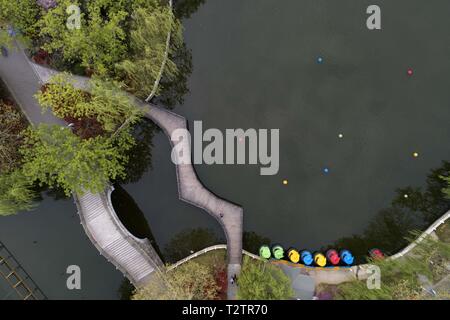 Huai'an, Cina. 4 Apr 2019. 4 aprile 2019 - Huai An, Huai'an, Cina - Huai'an, Cina-fotografia aerea di Huai an in oriente cinese della provincia di Jiangsu. Credito: SIPA Asia/ZUMA filo/Alamy Live News Foto Stock