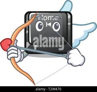 Cupido home pulsante situato sulla tastiera del carattere illustrazione vettoriale Illustrazione Vettoriale