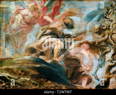 Peter Paul Rubens, espulsione dal giardino di Eden, Adamo ed Eva pittura, 1620 Foto Stock