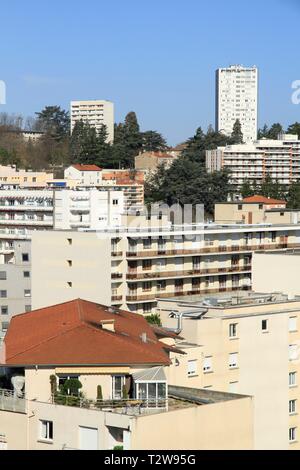 Illustrazione della città di Saint Etienne, Montaud - Grand Clos distretto. Saint Etienne, Loire, Francia Foto Stock