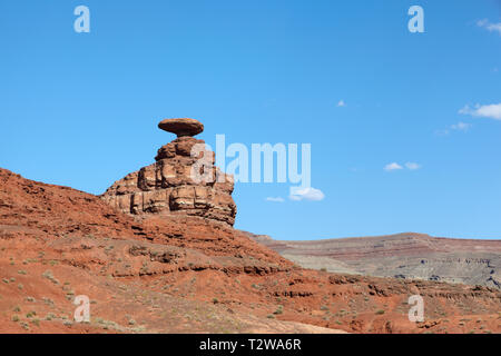 Mexican Hat formazione di roccia, Utah, America. Foto Stock