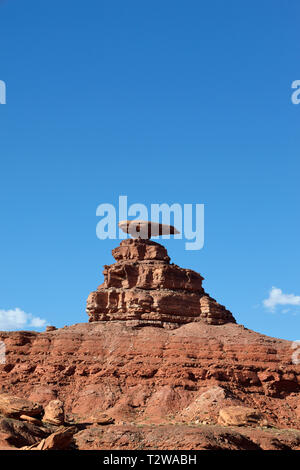 Mexican Hat formazione di roccia, Utah, America. Foto Stock