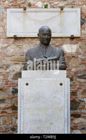 Juan Temboury Alvarez autore spagnolo; -statua all'ingresso della Alcazaba, , Malaga Spagna Europa Foto Stock