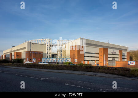 Blackburn Rovers football Stadium, Ewood Park, Darwen fine Stand, Blackburn Lancashire, Regno Unito Foto Stock