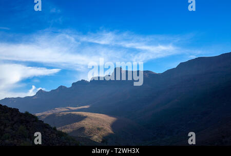 Gran Canaria, early morning light in Barranco de Fataga burrone Foto Stock