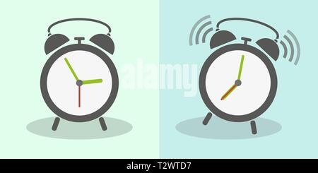 Due versioni di classico sveglia illustrazione Illustrazione Vettoriale