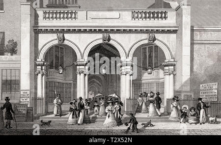 Burlington Arcade, LONDRA, REGNO UNITO, illustrazione di Th. H. Pastore, 1826 Foto Stock