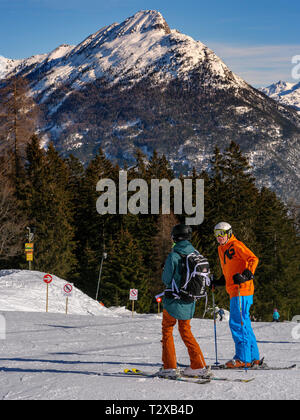 Sport invernali, zona sciistica Hochimst, Imst, Tirolo, Austria, Europa Foto Stock