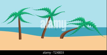 Le palme sulla spiaggia Illustrazione Vettoriale