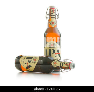 IPA india pale ale birra. IPA birra fatta in birreria ceca Bernard. Foto Stock