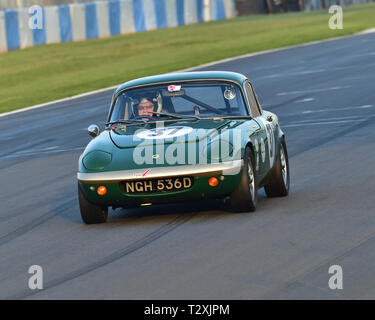 Mervyn Selwyn, Lotus Elan S3, la storica strada Campionato Sport, HSCC, season opener, Sabato, 30 marzo 2019, Donington Park, il circuito da corsa, CJM P Foto Stock