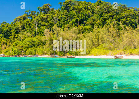 Febbraio 2019. Ko Rawi della Thailandia. Una vista di Rawi Ko Tarutao nel parco nazionale marino in Thailandia Foto Stock