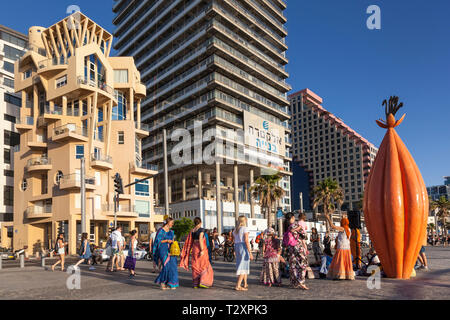 Tel Aviv lungomare, Israele Foto Stock