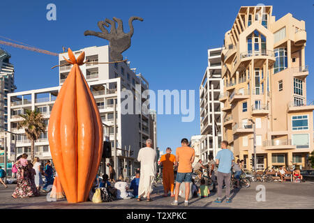 Tel Aviv lungomare, Israele Foto Stock