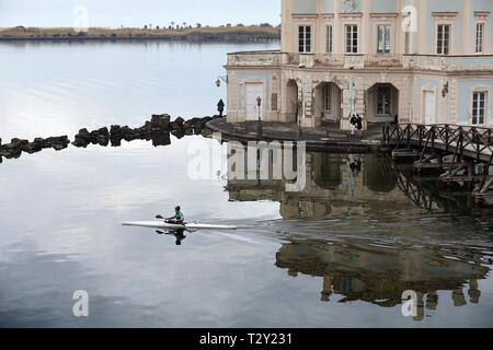 Royal borbonica e caccia Lodge Di pesca sul lago Fusaro Foto Stock