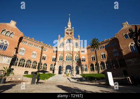 Architettura modernista in Ospedale Sant Pau Foto Stock