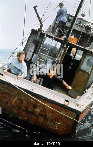 RICHARD DREYFUSS, ROBERT SHAW ROY SCHEIDER, ganasce, 1975 Foto Stock