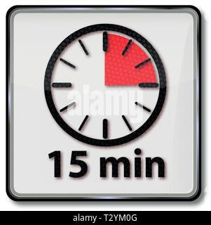 Orologio con quindici minuti di un'ora Illustrazione Vettoriale