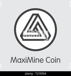MXM - Maximine moneta. Il logo della moneta o emblema di mercato. Illustrazione Vettoriale