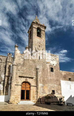 La Iglesia del Divino la chiesa del Salvador, Vejer de la Frontera, Andalusia, Spagna Foto Stock