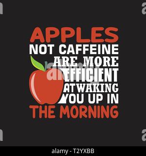 Preventivo di Apple e dicendo. Apple non caffeina sono più efficienti al risveglio fino al mattino Illustrazione Vettoriale