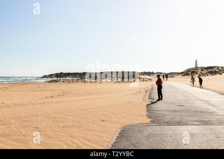 Barbate, Spagna. Le dune di sabbia a Capo Trafalgar, nella costa di Andalusia Foto Stock