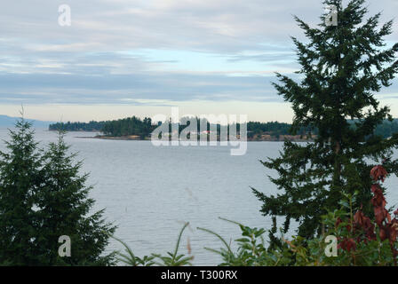 Vista sull'oceano da Parksville, British Columbia, Canada Foto Stock