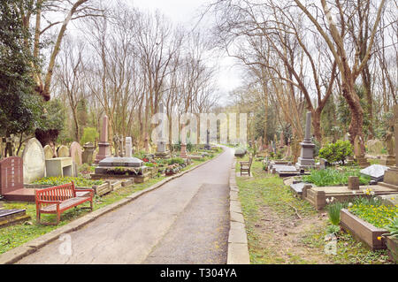Il cimitero di Highgate, London, England, Regno Unito Foto Stock