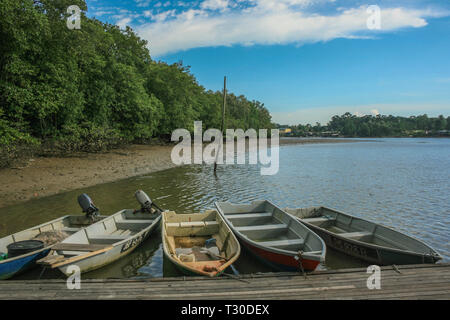 Porto Memancing Kampung Sungai Danga, Iskandar Puteri, Johor, Malesia Foto Stock