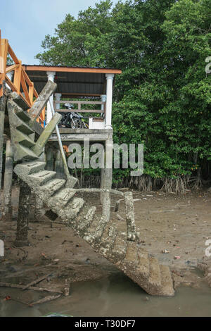 Porto Memancing Kampung Sungai Danga, Iskandar Puteri, Johor, Malesia Foto Stock