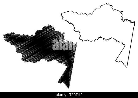 Dipartimento Amazonas (Colombia, Repubblica di Colombia, dipartimenti della Colombia) mappa illustrazione vettoriale, scribble schizzo Amazonas mappa Illustrazione Vettoriale