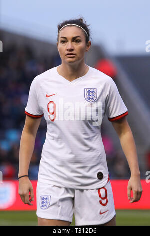 Manchester, Regno Unito. 30 Mar, 2019.Manchester, Inghilterra 5 Aprile Jodie Taylor di Inghilterra durante la International amichevole tra Inghilterra donne e donne in Canada presso l'Accademia Stadium e Manchester venerdì 5 aprile 2019. (Credit: Tim Markland | MI News) Credito: MI News & Sport /Alamy Live News Foto Stock