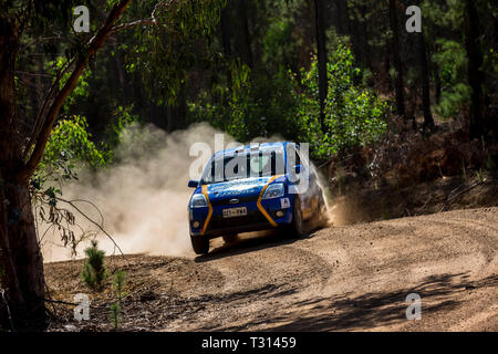 Nannup, Australia occidentale, Australia. 6 apr, 2019. ARC CAMME Australian Rally Championship Round 1, giorno 2; il numero 15 Ford Fiesta pilotato da Razvan Vlad e co-azionato da Daymon Nicoli durante la fase di Galena Credito: Azione Sport Plus/Alamy Live News Foto Stock