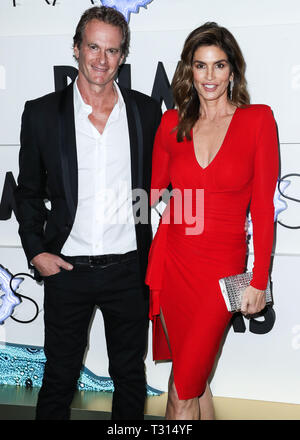 LAS VEGAS, NEVADA, Stati Uniti d'America - 05 aprile: Rande Gerber e Cindy Crawford arrivano al Kaos Dayclub e night club Grand Opening Weekend al Palms Casino Resort tenutosi a Kaos Dayclub e night club del Palms Casino Resort il 5 aprile 2019 a Las Vegas, Nevada, Stati Uniti. (Foto di Xavier COLLIN/Image Press Agency) Foto Stock