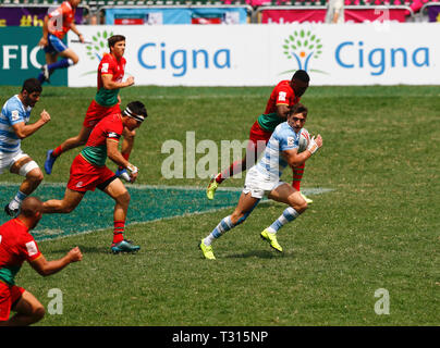 Hong Kong Stadium, Hong Kong. 6 apr, 2019. HSBC Rugby Sevens Hong Kong, giorno 2; Luciano Gonzalez da Argentina Credito: Azione Sport Plus/Alamy Live News Foto Stock