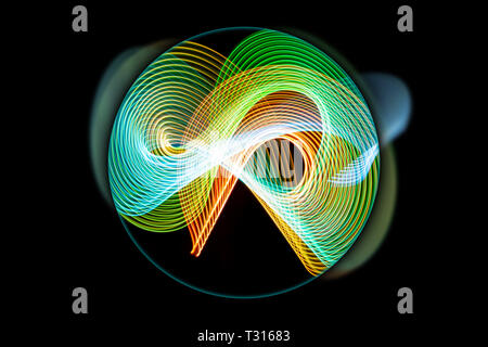 Lo sfondo è costituito da fractal multicolor verde e giallo e texture è adatto per impiego in progetti sulla fantasia, creatività e design. Fantasy Foto Stock