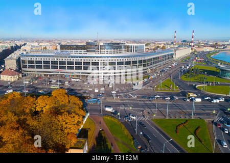 SAINT-Petersburg, Russia - 11 ottobre 2018: vista dell'albergo 'Mosca' in un assolato pomeriggio di ottobre (la fotografia aerea) Foto Stock