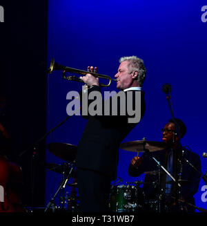 3 aprile 2019 - Multi vincitore di Grammy Chris Botti intrattiene la folla a Sandler Center in Virginia Beach, Virginia, 3 aprile 2019..Â©Jeff Moore (credito Immagine: © Jeff Moore/ZUMA filo) Foto Stock