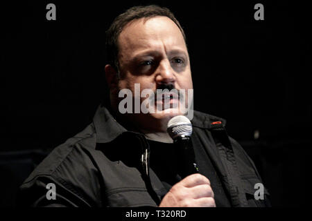 New York, Stati Uniti d'America. 13 apr, 2015. Attore, Kevin James, risponde alle domande a mamme 'Paul Blart: Mall Cop 2' proiezione a AMC Loews Lincoln Square 13 il 13 aprile 2015 a New York, NY . Credito: Steve Mack/S.D. Mack foto/Alamy Foto Stock