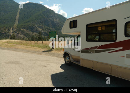 Una vacanza in famiglia RV nel sud di Okanagan nella Columbia Britannica, Canada Foto Stock