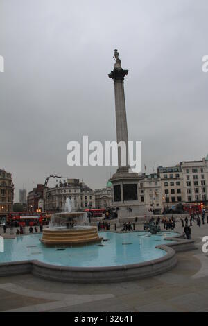 Trafalgor Suare a Londra. Gran Bretagna Foto Stock