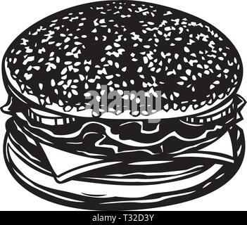 Hamburger illustrazione a sandwich Illustrazione Vettoriale