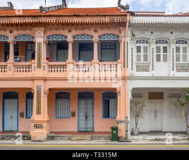 Tradizionale terrazza Peranakan case di Joo Chiat Singapore Foto Stock