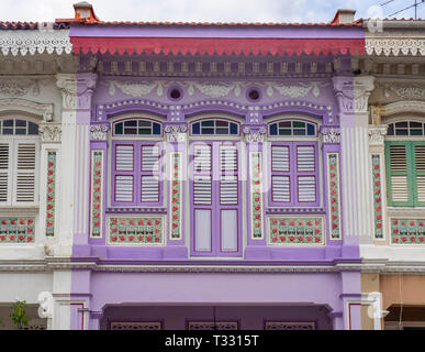 Tradizionale terrazza Peranakan case di Joo Chiat Singapore Foto Stock