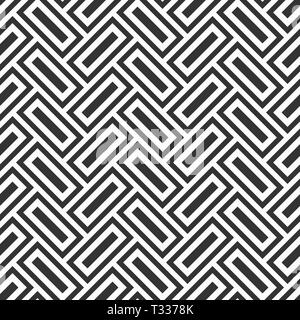 Parquet a spina di pesce seamless pattern. Vintage pavimento in legno. Ripetizione piastrelle geometriche. Monocromatico sfondo vettoriale. Illustrazione Vettoriale