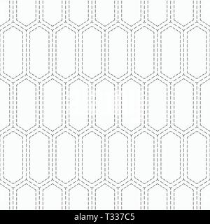 Abstract seamless pattern punteggiato di esagoni allungati. Ripetizione piastrelle geometriche. Elegante e moderno con texture geometrica. Tessuto con cuciture pattern. Illustrazione Vettoriale